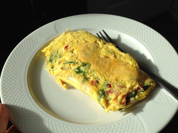 smoked chicken omelette